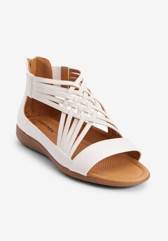 Wide Width White Sandals