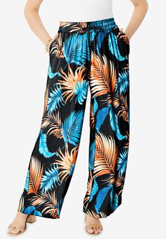 Crinkle Wide-Leg Pant