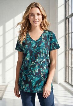 Plus Size Cotton Ultimate V-Neck Tee