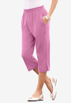 Plus Size Soft Knit Pull-On Capri Pant