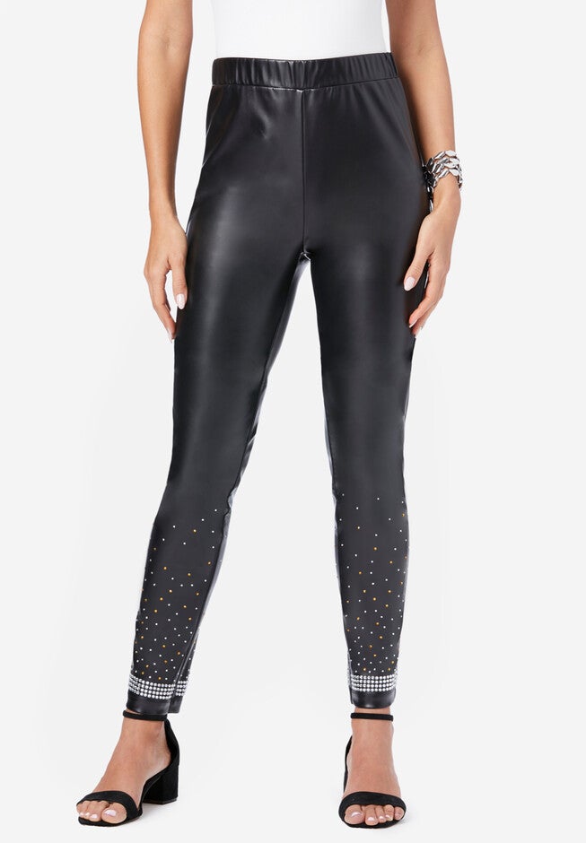 Ombre Sequin Faux-Leather Legging, BLACK, hi-res image number null