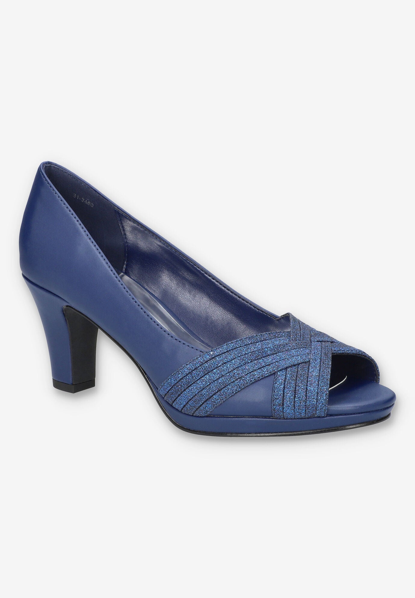 Lavish Heel, NAVY SATIN, hi-res image number 0