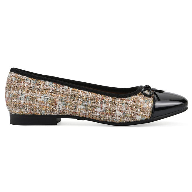 Bocci Ballet Flat - WIDE, BEIGE BOUCLE FABRIC, alternate image number 2