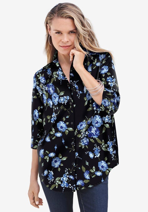 Three Quarter Sleeve Kate Shirt Plus Sizeblouses Shirts Roaman S
