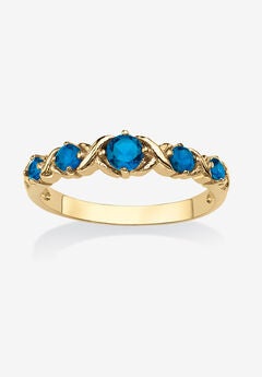 Yellow Gold-Plated Simulated Birthstone Ring