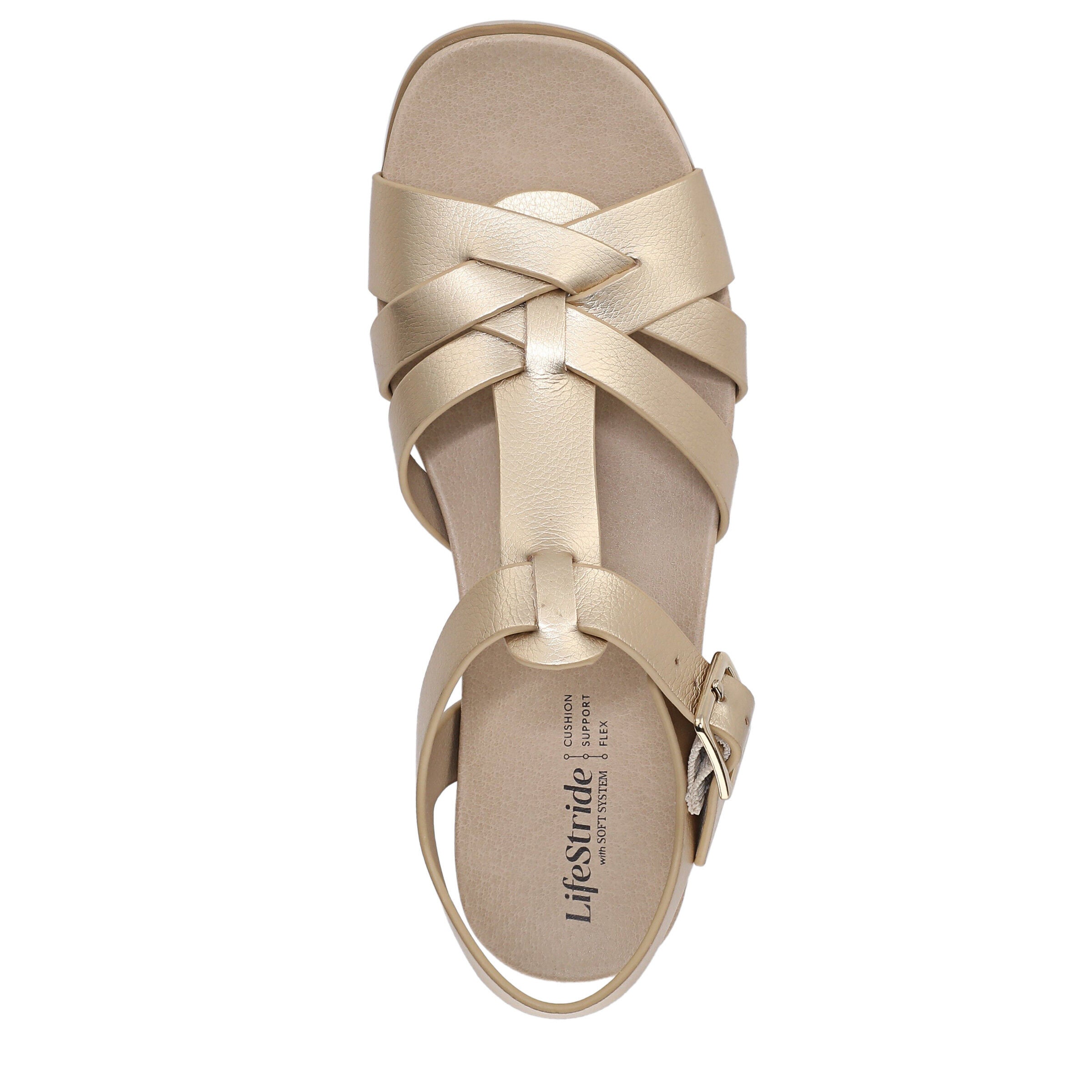 Grandiose Strappy Wedge Sandal, GOLD, alternate image number 6