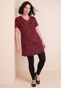 Plus Size Ultimate Cotton V-Neck Short Sleeve Tunic