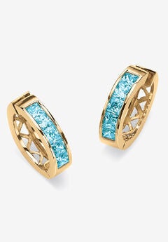 Birthstone Gold-Plated Huggie Earrings