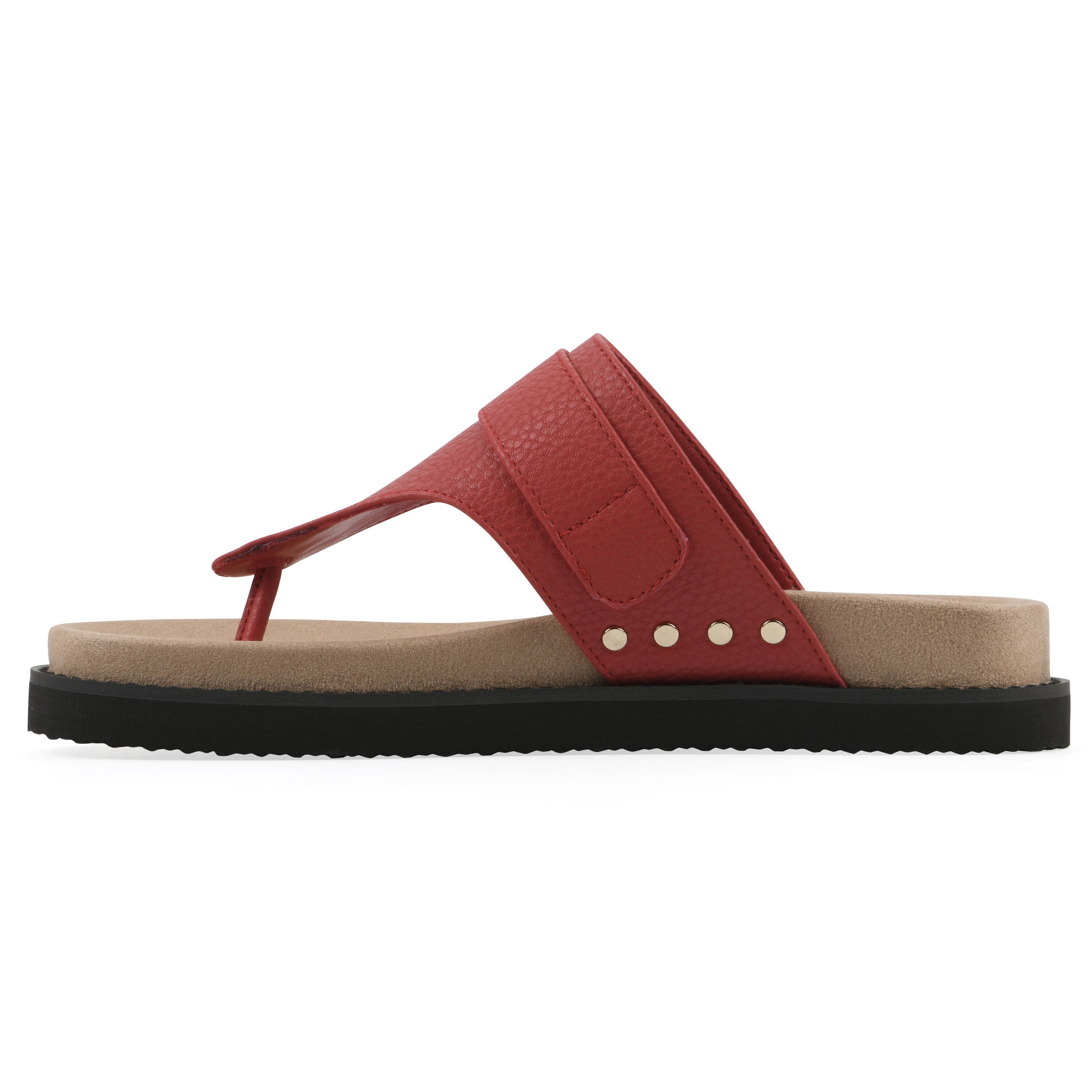 Malabar Thong Sandal, RED SMOOTH, alternate image number 3