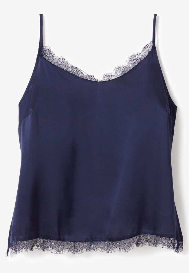 Lace-Trim Satin Cami, , alternate image number 4