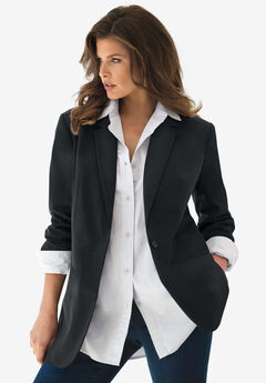 Roaman's Women's Plus Size Textured Fleece Bomber Coat - M, Black at   Women's Coats Shop
