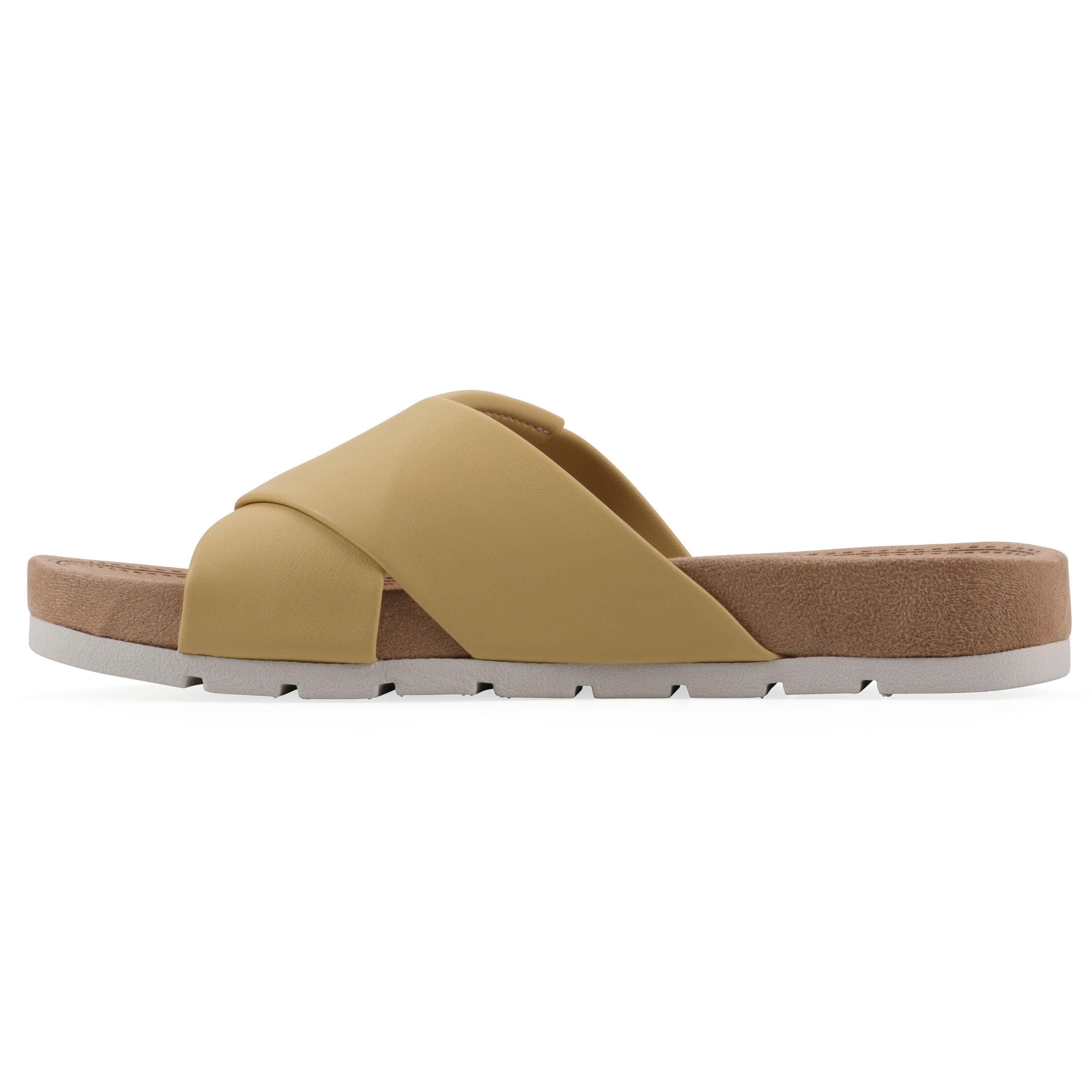 Tincie Slide Sandal, YELLOW SMOOTH, alternate image number 3