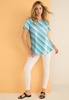 Plus Size Ultimate Cotton Crewneck Short Sleeve Swing Tee