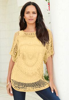 Plus Size Relaxed Pullover Crochet Sweater