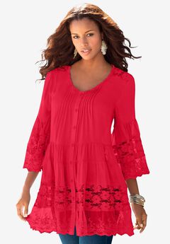 Plus Size Bell Sleeve Tunic Tops