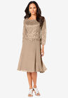 Embellished Lace & Chiffon Dress, SPARKLING CHAMPAGNE, hi-res image number null