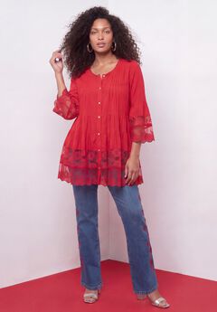 Lace Illusion Blouse