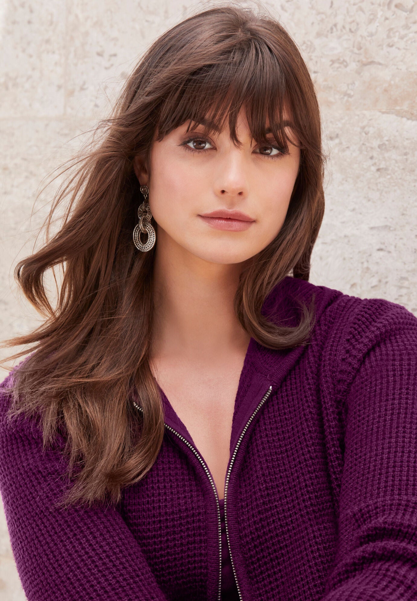 Plus Size Waffle Knit Zip Hoodie, , alternate image number 3