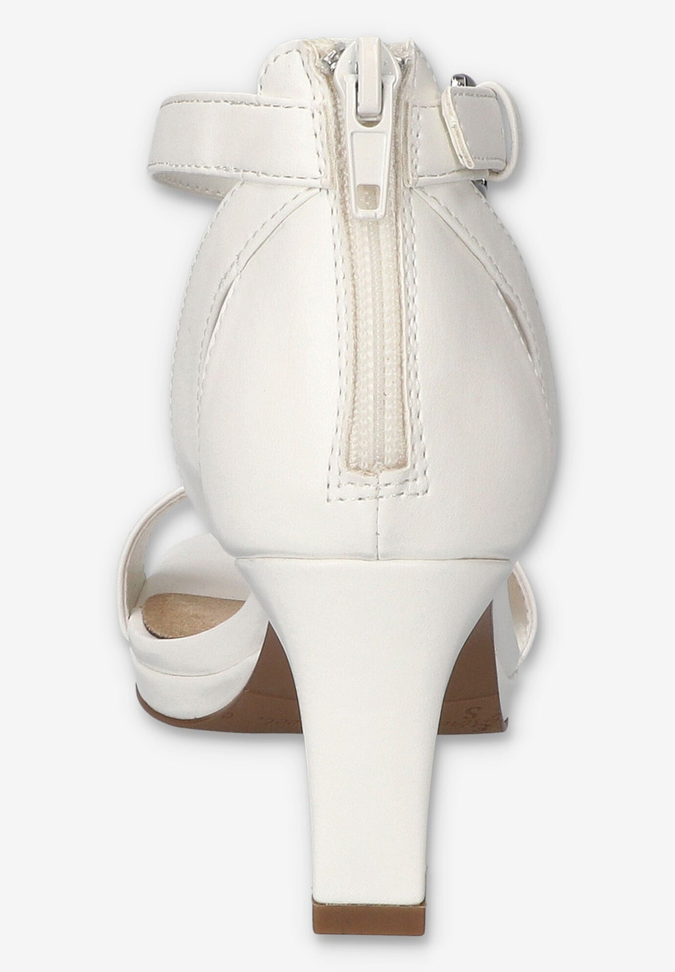 Ro Square Toe Heeled Sandal, WHITE, alternate image number 3
