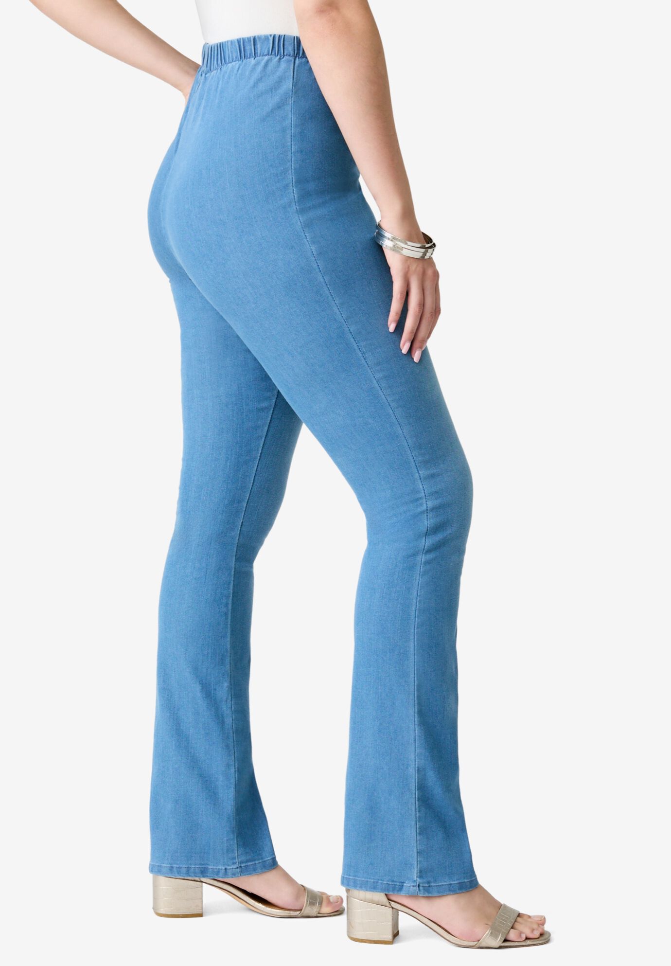 stretch denim bootcut leggings