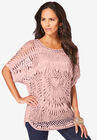 Cropped Crochet Sweater, SOFT BLUSH, hi-res image number 0