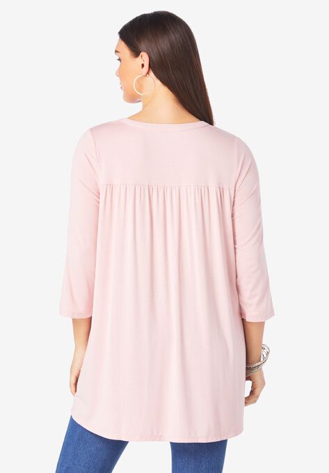 Shirred Notch-Neck Ultra Femme Tunic, , on-hover image number null