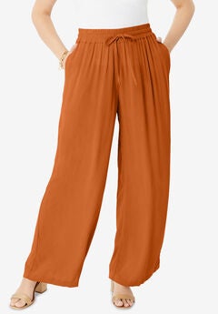 Crinkle Wide-Leg Pant