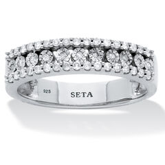 .25 TCW Diamond Sterling Silver Multi-Row Ring