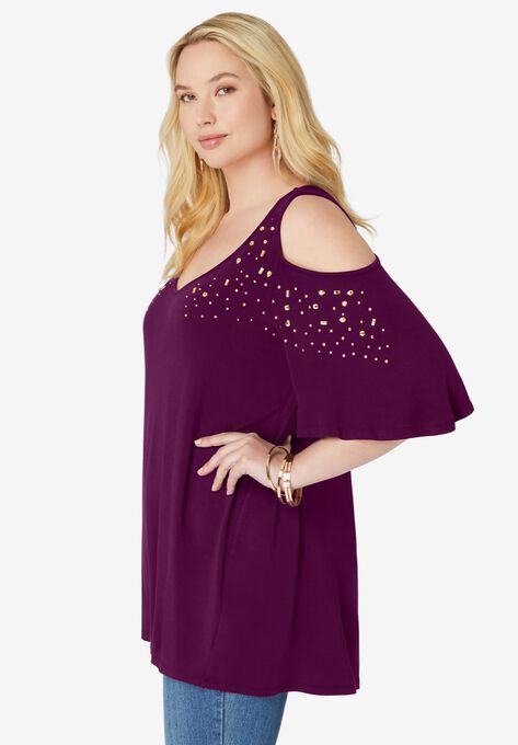 Cold-Shoulder Ultra Femme Tunic, , alternate image number null