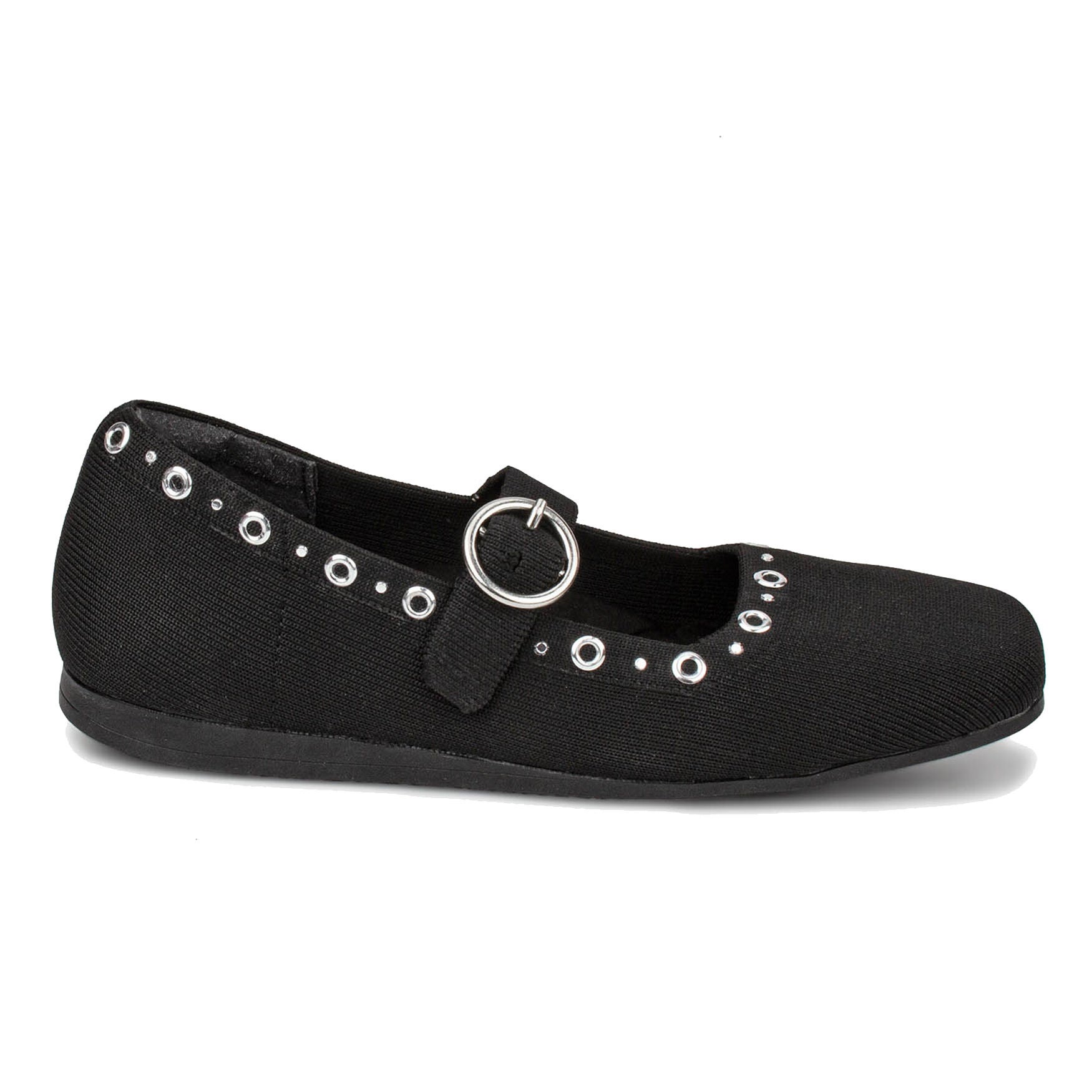 Naomi Mary Jane Stretch Flat, BLACK KNIT STUDS, alternate image number 2