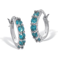 Birthstone Sterling Silver Huggie Hoop Earrings