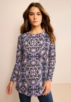 Plus Size Ultimate Cotton Crewneck Long Sleeve Tee