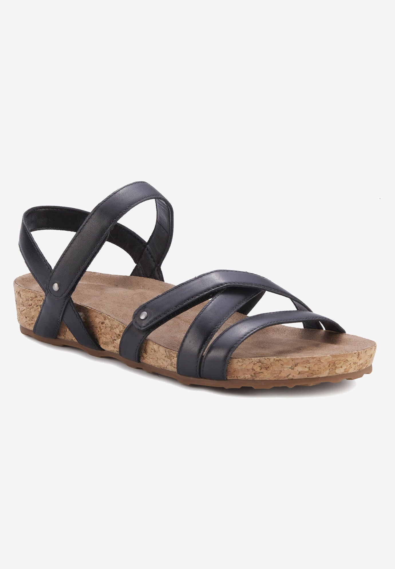 Pool Strappy Sandal, BLACK LEATHER, hi-res image number 0
