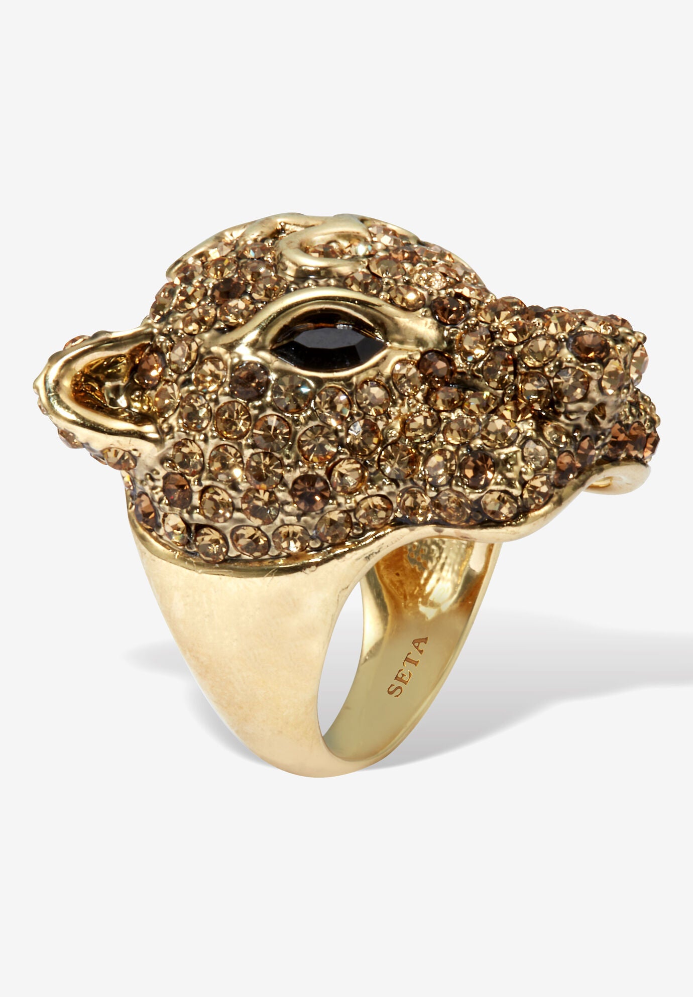 3.99 Tcw Marquise Cut Gold Cz 18K Yellow Gold-Plated Leopard Ring, , on-hover image number 1