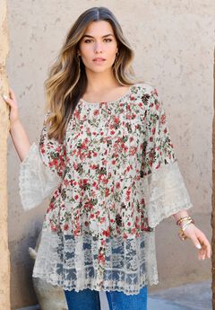Lace Illusion Blouse