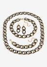 3-Piece Black Ruthenium-Plated Link Set, BLACK, hi-res image number null