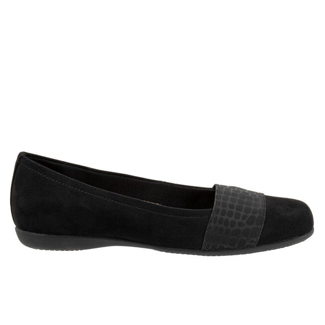 Samantha Flat, BLACK SUEDE CROCO, alternate image number 4
