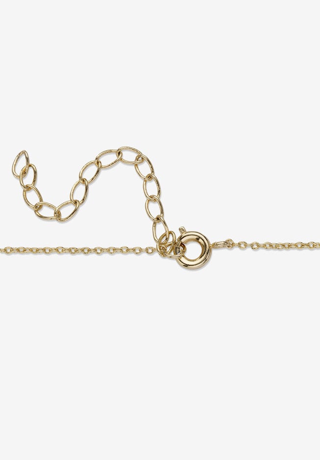 Diamond Accent Gold-Plated Cluster Bypass Pendant Necklace 18 inches - 20 inches, , on-hover image number null