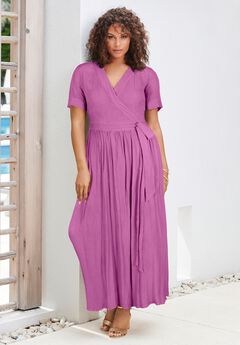 Wrap Maxi Crinkle Dress