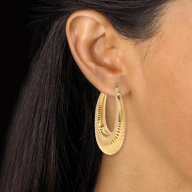 Yellow Gold Ion-Plated Stainless Steel Drop Earrings, 2-Pair Set, GOLD, alternate image number 2