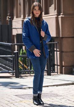Plus Size Hooded Nylon Jacket