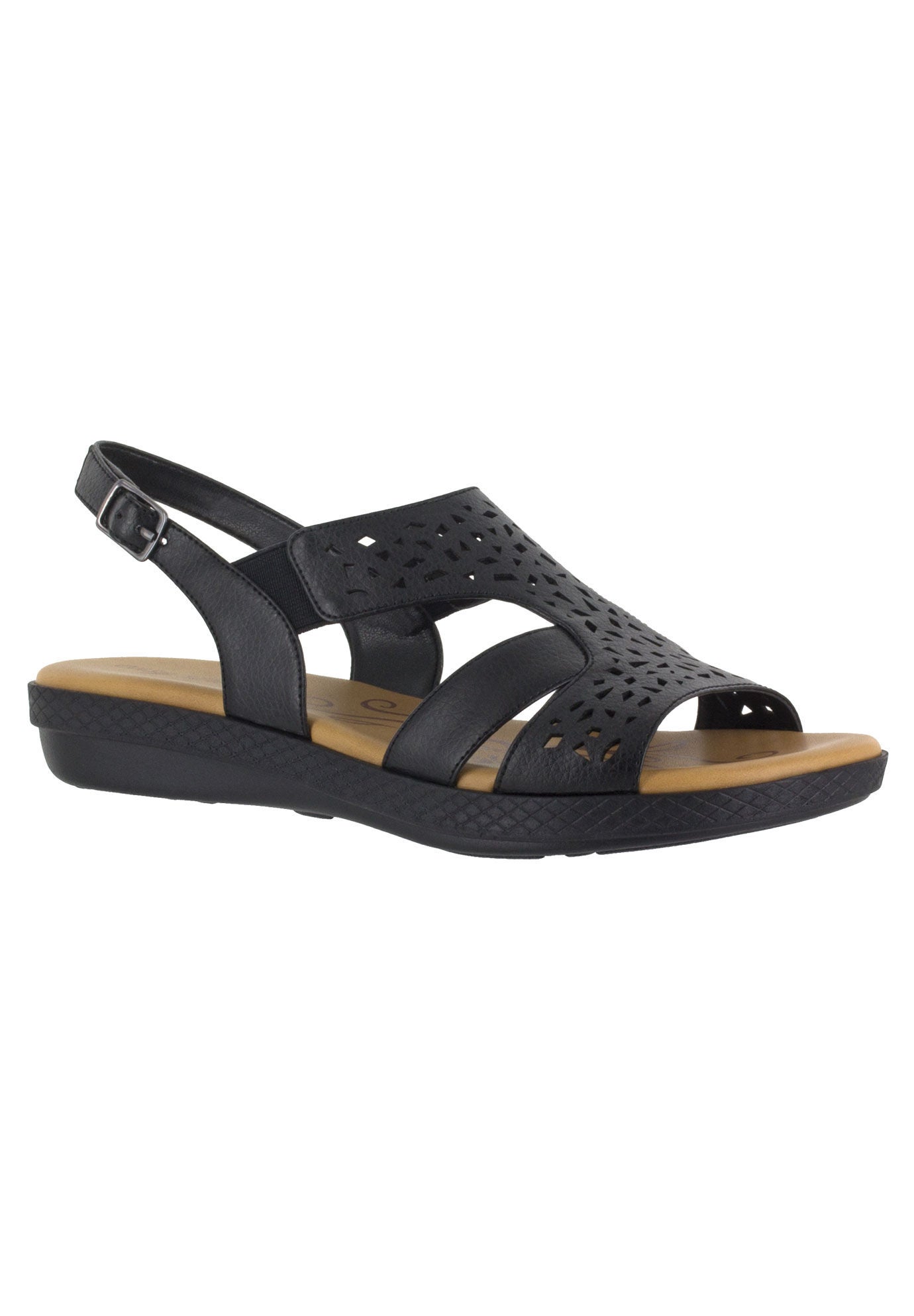 Bolt Sandals by Easy Street®, BLACK, hi-res image number 0