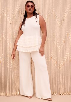 Ruffled-Hem Peplum Tank Top