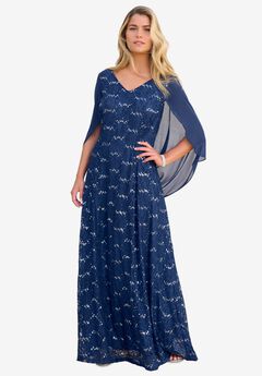 Lace Cape Gown