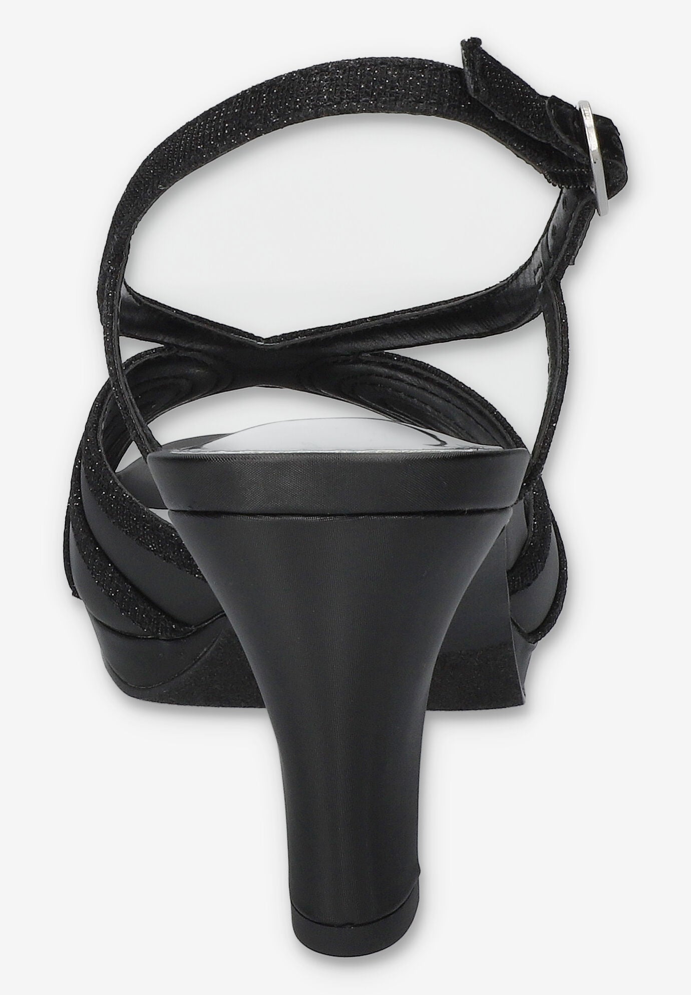 Starlight Heeled Sandals, BLACK SATIN, on-hover image number 1