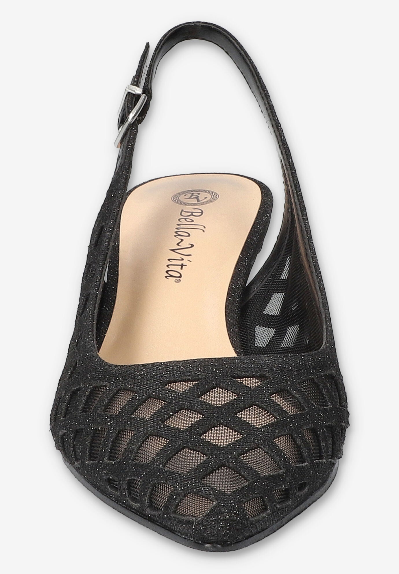 Noel Slingback Pump, BLACK GLITTER, alternate image number 3