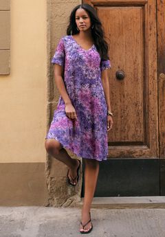 Plus Size Short Sleeve Sleeve Swing Dress