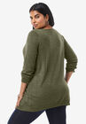 Fine Gauge Drop Needle V-Neck Sweater, , on-hover image number null