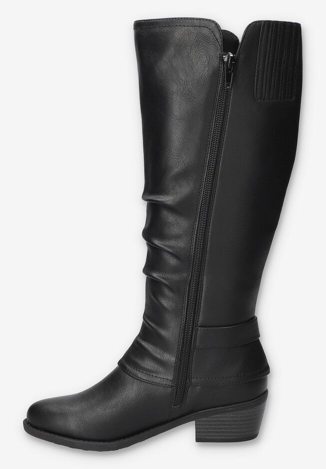 Tenille Plus Wide Calf Boot, BLACK, alternate image number 4