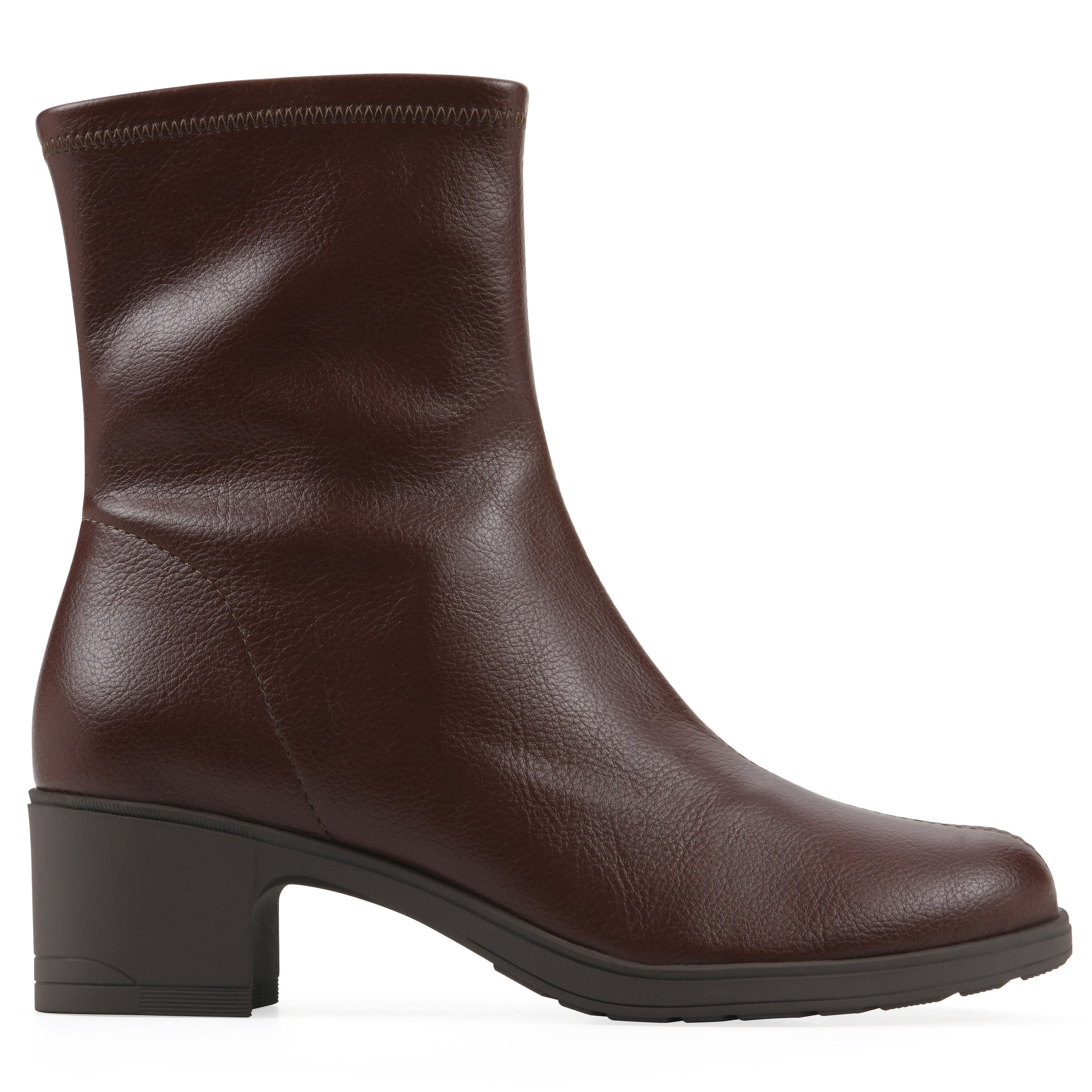 Huda Block Heel Bootie, BROWN SMOOTH, alternate image number 2